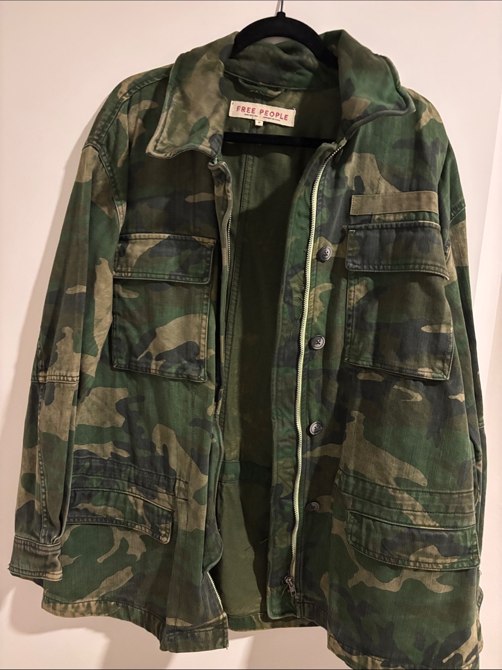 Free People Green Camo Utility Jacket